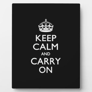 Keep Calm and Carry Onブラック フォトプラーク