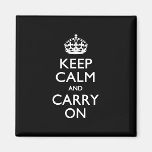 Keep Calm and Carry Onブラック マグネット