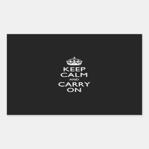 Keep Calm and Carry Onブラック 長方形シール