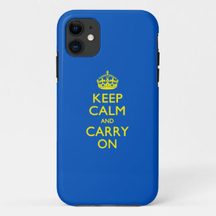 KEEP CALM AND CARRY ONブルーデコール iPhone 11 ケース