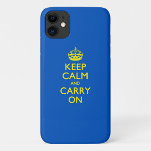 Keep Calm and Carry Onブルーデコール iPhone 11 ケース