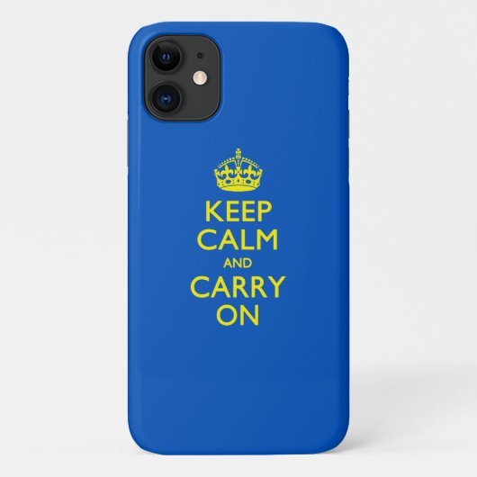 KEEP CALM AND CARRY ONブルーデコール Case-Mate iPhoneケース (裏面)