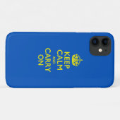 KEEP CALM AND CARRY ONブルーデコール Case-Mate iPhoneケース (裏面(横))