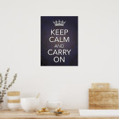Keep Calm and Carry Onブループリント ポスター (キッチン)