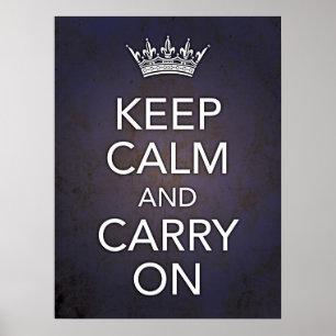 Keep Calm and Carry Onブループリント ポスター