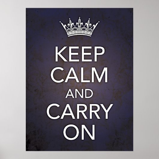 Keep Calm and Carry Onブループリント ポスター (正面)