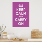 Keep Calm and Carry Onポスター – 紫 ポスター (キッチン)