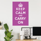 Keep Calm and Carry Onポスター – 紫 ポスター (ホームオフィス)