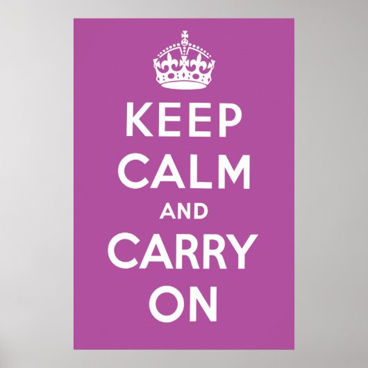 Keep Calm and Carry Onポスター – 紫 ポスター (正面)
