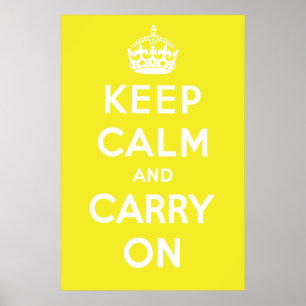 Keep Calm and Carry Onポスター-黄色 ポスター