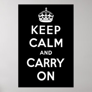 Keep Calm and Carry Onポスター-黒 ポスター
