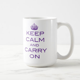 Keep Calm and Carry Onマグ – 紫 コーヒーマグカップ