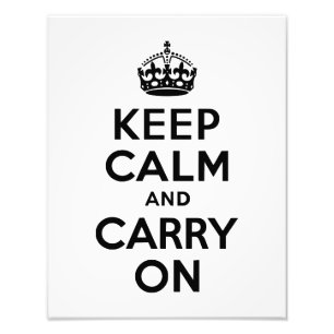 Keep Calm and Carry Onモノクロ写真 フォトプリント