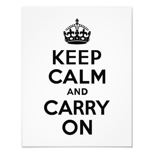 Keep Calm and Carry Onモノクロ写真 フォトプリント (正面)