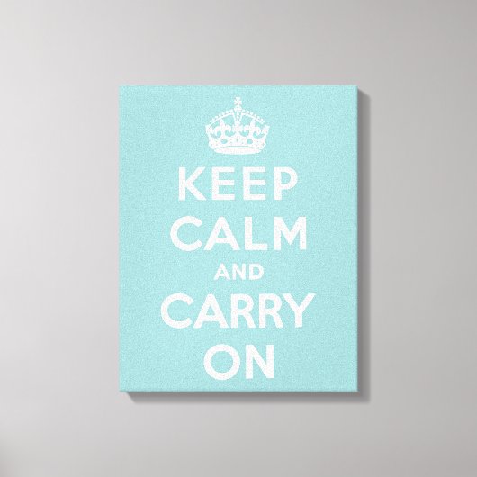 Keep Calm and Carry Onライトブルー キャンバスプリント (正面)