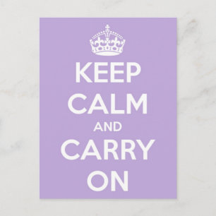 Keep Calm and Carry Onラベンダーハガキ ポストカード
