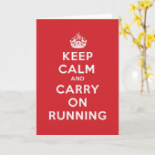 Keep Calm and Carry Onランニングの カード (黄色い花)