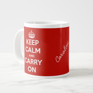 Keep Calm and Carry Onレッドジャンボ個人用マグ ジャンボコーヒーマグカップ