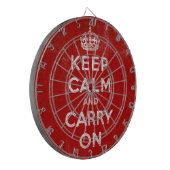 Keep Calm and Carry Onヴィンテージグランジ赤 ダーツボード (正面左)