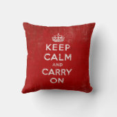 Keep Calm and Carry Onヴィンテージ赤 クッション (裏面)