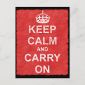 Keep Calm and Carry Onヴィンテージ ポストカード (正面)