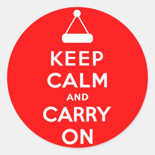 Keep Calm and Carry On休日 ラウンドシール (正面)