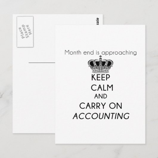 Keep Calm and Carry On会計 ポストカード (正面/裏面)