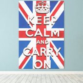 Keep Calm and Carry On国旗 キャンバスプリント (インサイチュ (ウッドフロア))