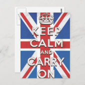 Keep Calm and Carry On国旗 ポストカード (正面/裏面)