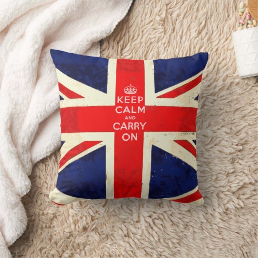 Keep Calm and Carry On感動的引用文 クッション (ブランケット)