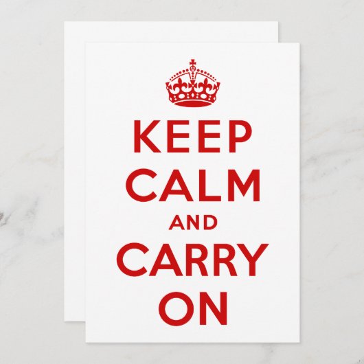 Keep Calm and Carry On招待状 招待状 (正面/裏面)