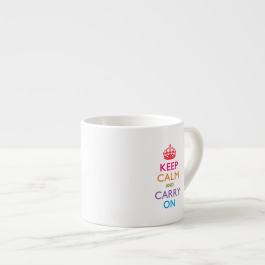 KEEP CALM AND CARRY ON数々の色の エスプレッソカップ (正面右)