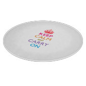 KEEP CALM AND CARRY ON数々の色の カッティングボード (角)
