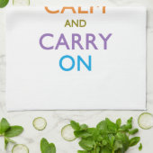 KEEP CALM AND CARRY ON数々の色の キッチンタオル (折り畳み)