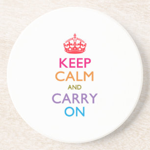 KEEP CALM AND CARRY ON数々の色の コースター