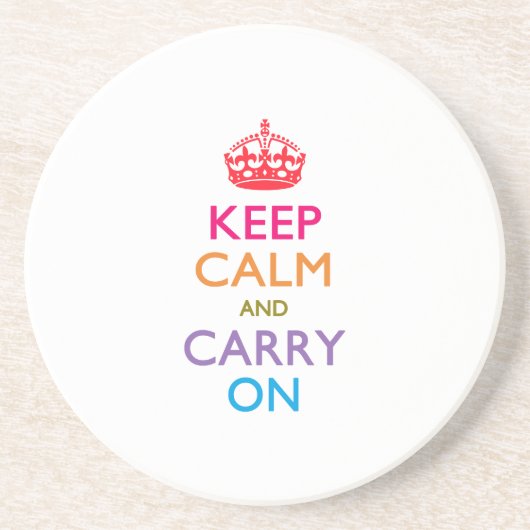 KEEP CALM AND CARRY ON数々の色の コースター (正面)
