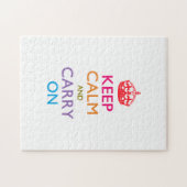 KEEP CALM AND CARRY ON数々の色の ジグソーパズル (横)