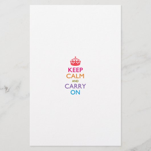 KEEP CALM AND CARRY ON数々の色の 便箋 (正面)