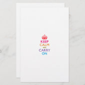 KEEP CALM AND CARRY ON数々の色の 便箋 (正面/裏面)
