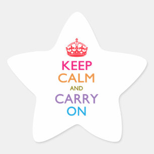 KEEP CALM AND CARRY ON数々の色の 星シール