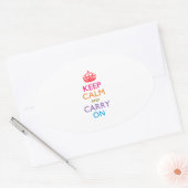 KEEP CALM AND CARRY ON数々の色の 楕円形シール (封筒)