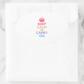 KEEP CALM AND CARRY ON数々の色の 楕円形シール (バッグ)