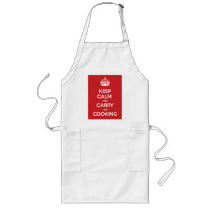 Keep Calm and Carry On料理エプロン ロングエプロン