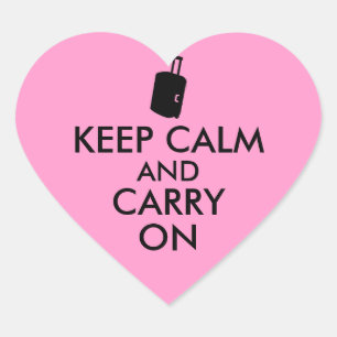 Keep Calm and Carry On旅行カスタム ハートシール