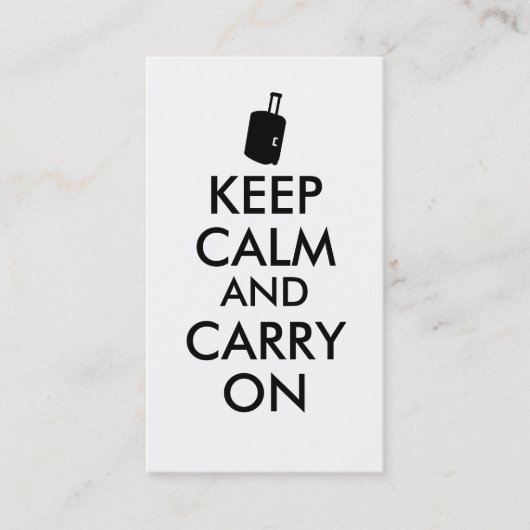 Keep Calm and Carry On旅行カスタム 名刺 (正面)
