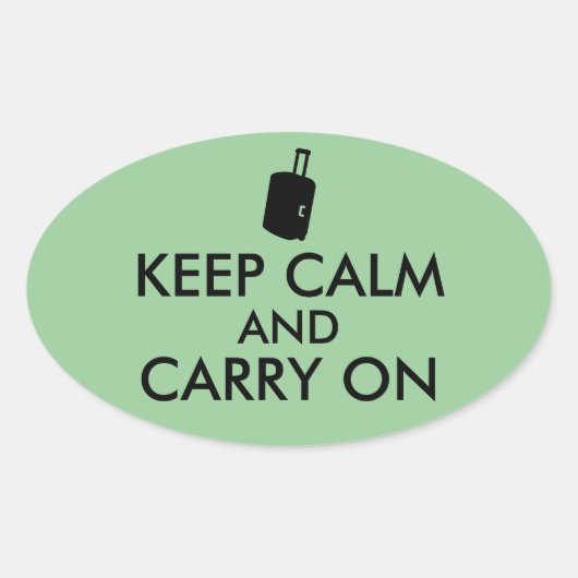 Keep Calm and Carry On旅行カスタム 楕円形シール (正面)