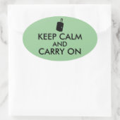 Keep Calm and Carry On旅行カスタム 楕円形シール (バッグ)