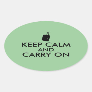 Keep Calm and Carry On旅行カスタム 楕円形シール