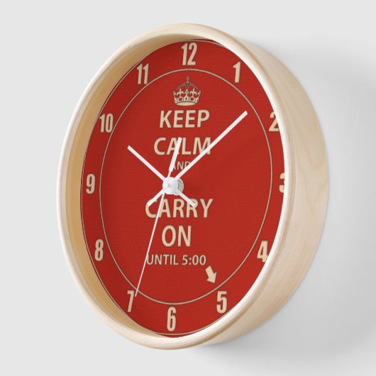 Keep Calm and Carry On時計 壁時計 (傾斜)