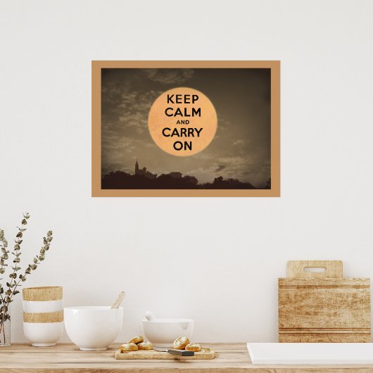 Keep Calm and Carry On月 ポスター (キッチン)